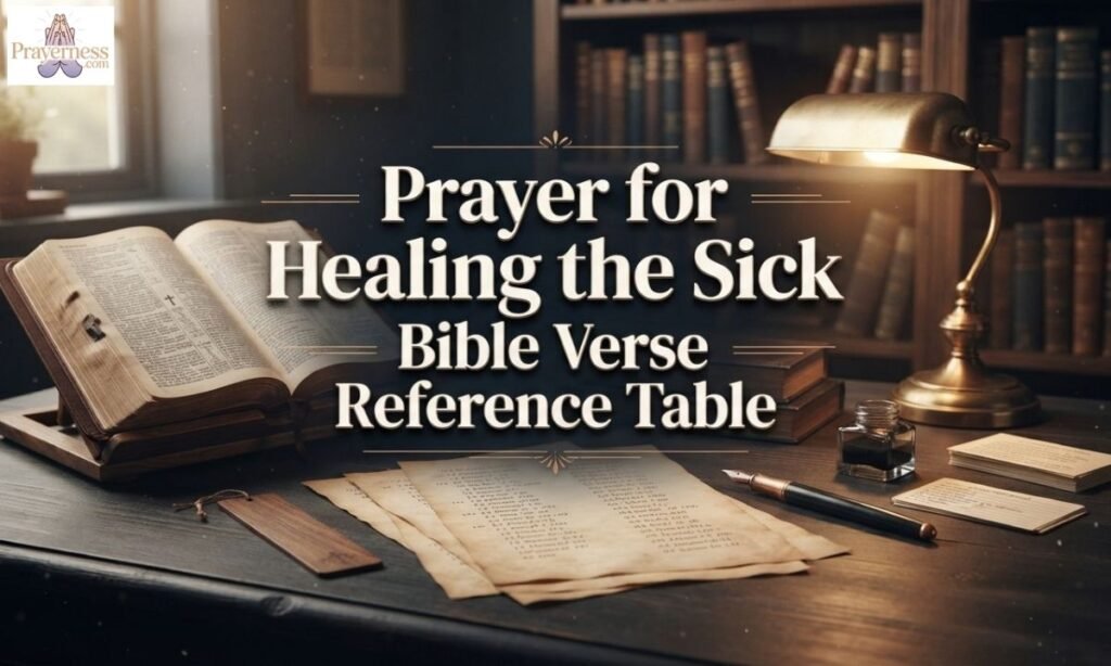 Prayer for Healing the Sick Bible Verse Reference Table